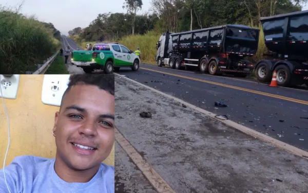 Motociclista morre após invadir contramão e colidir com carreta