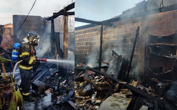 Incêndio destrói parte de residência na Vila Lídia em Batatais