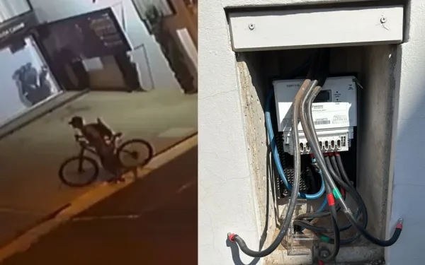 Ladrão é flagrado furtando fiação elétrica no centro de Franca