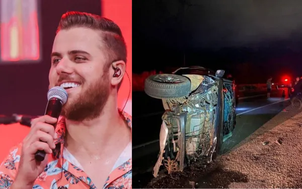 Cantor Zé Neto fraturou três costelas após capotar carro em rodovia