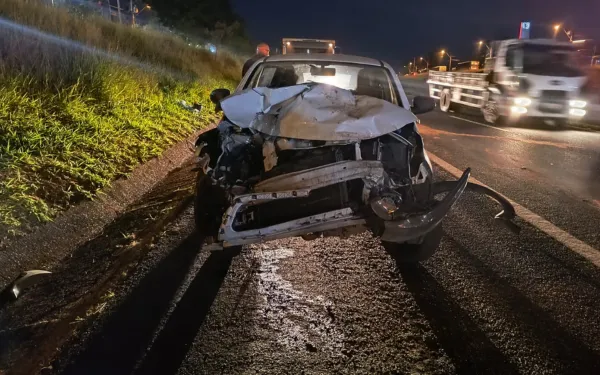 Motorista bate carro na traseira de caminhão na rodovia Ronan Rocha