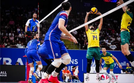 Brasil perde para a França na Liga das Nações de Vôlei Masculino